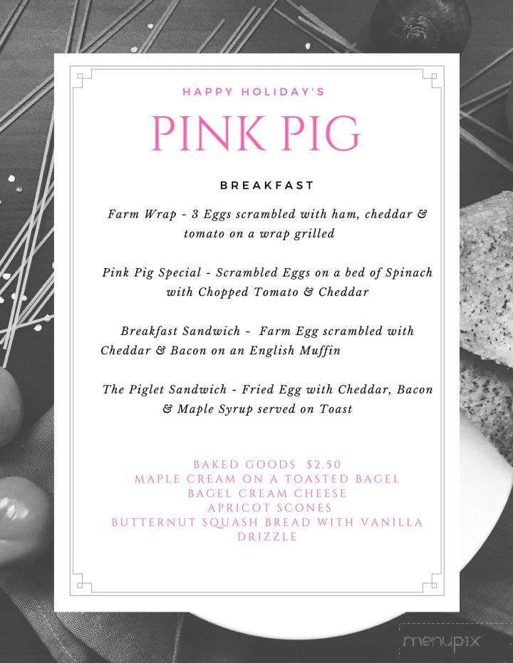 Pink Pig Cafe - Essex, NY menu_pic