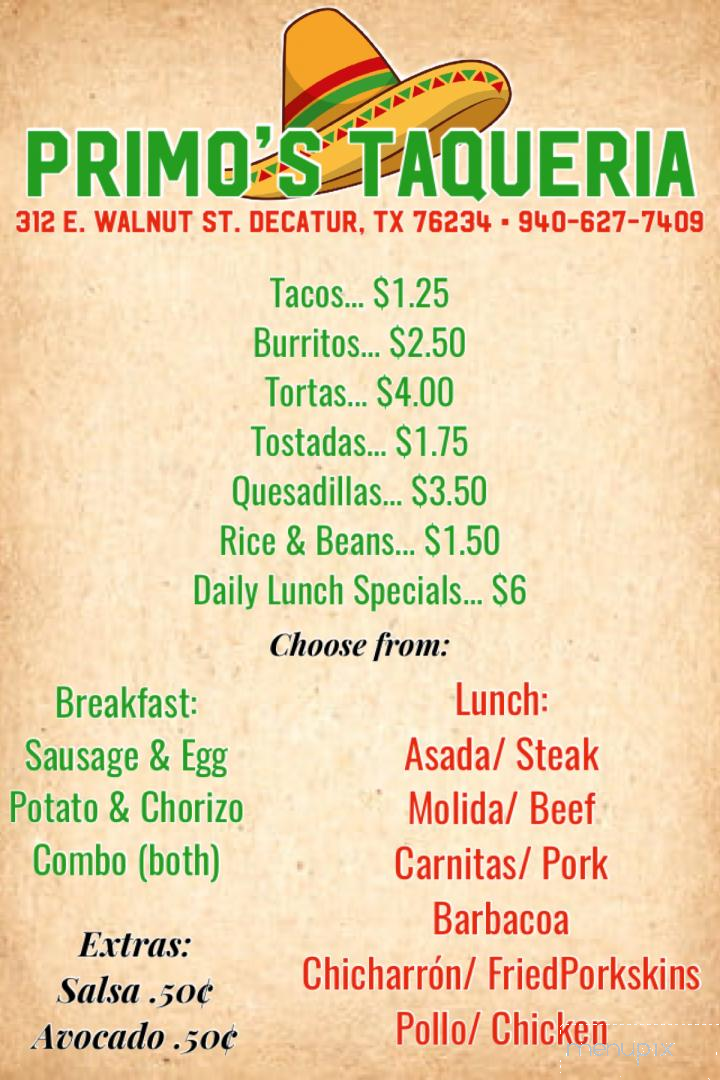 Primo's Taqueria - Decatur, TX