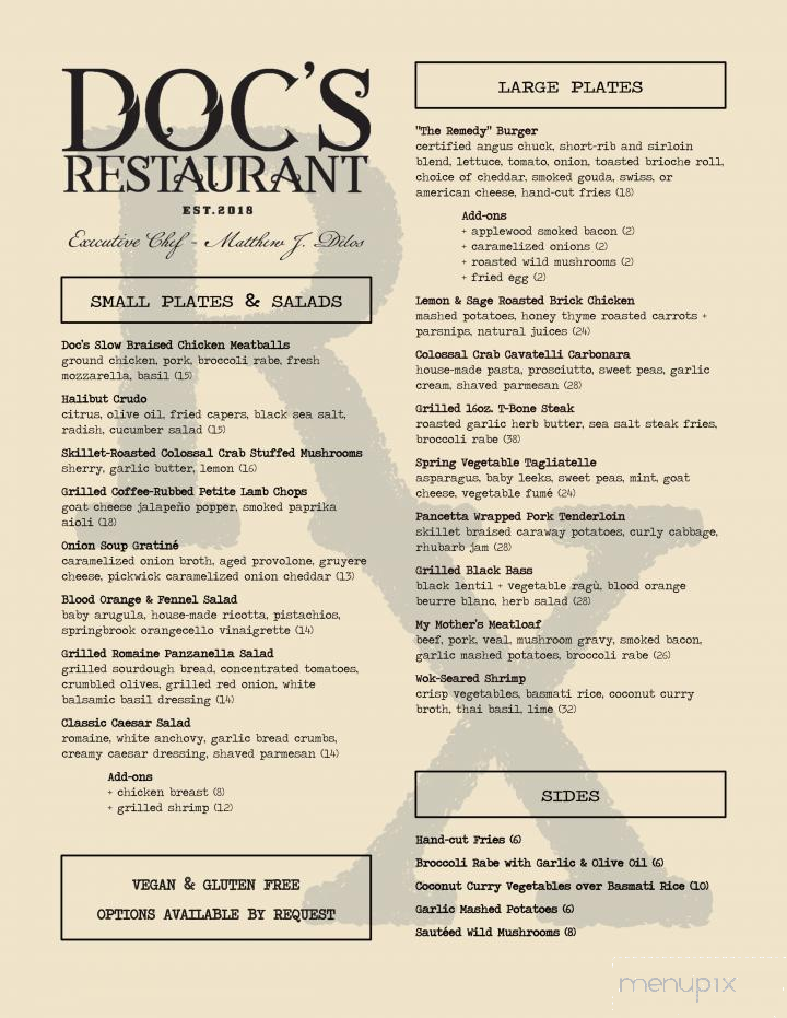Doc's Restaurant - Glens Falls, NY menu_pic