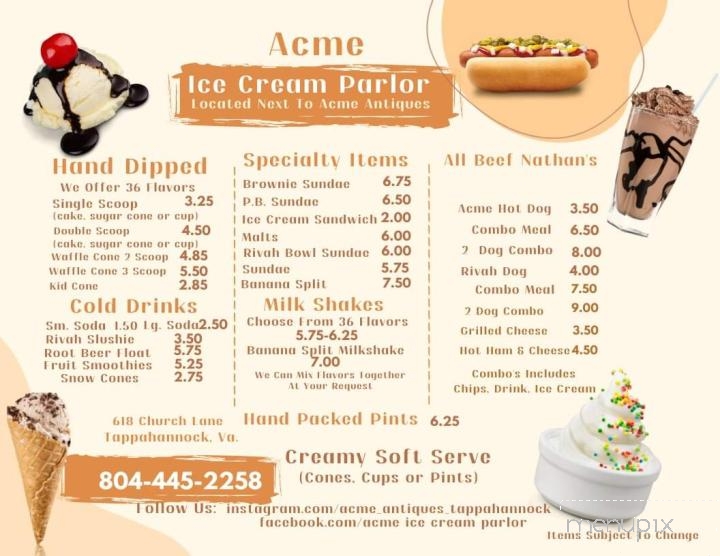 ACME Ice Cream Parlor - Tappahannock, VA