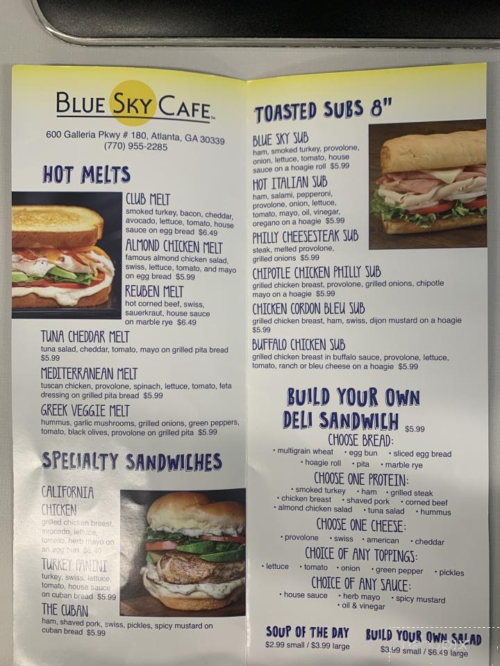 Blue Sky Cafe - Atlanta, GA menu_pic