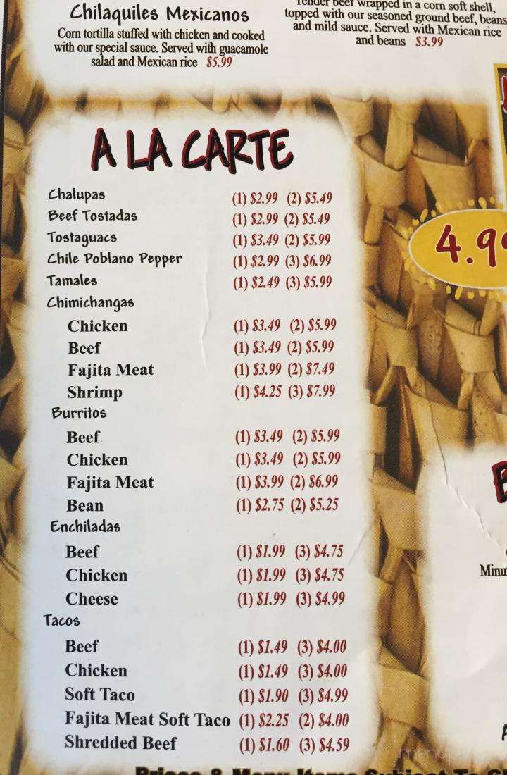El Acapulco - Conway, AR menu_pic