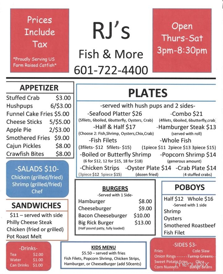 R.J.'s Fish - Seminary, MS menu_pic