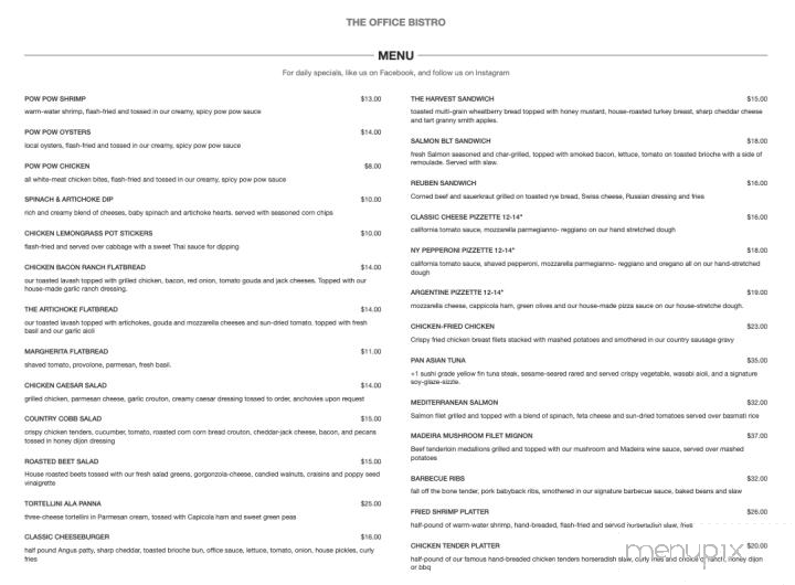 The Office Cafe - Irvington, VA menu_pic