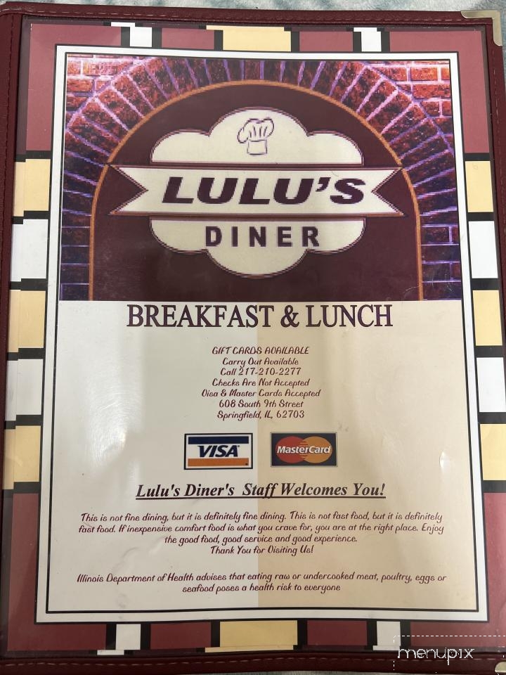 Lulu's Diner - Springfield, IL menu_pic