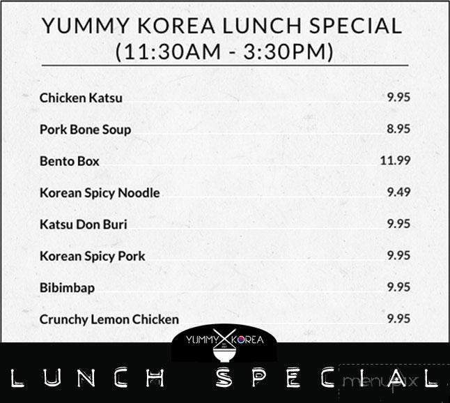 Yummy Korea - Richmond Hill, ON menu_pic