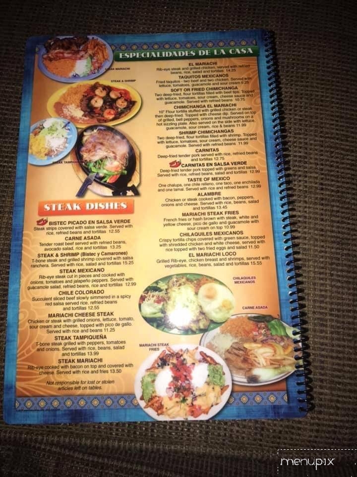 El Mariachi Mex Restaurant - Jacksonville, NC menu_pic