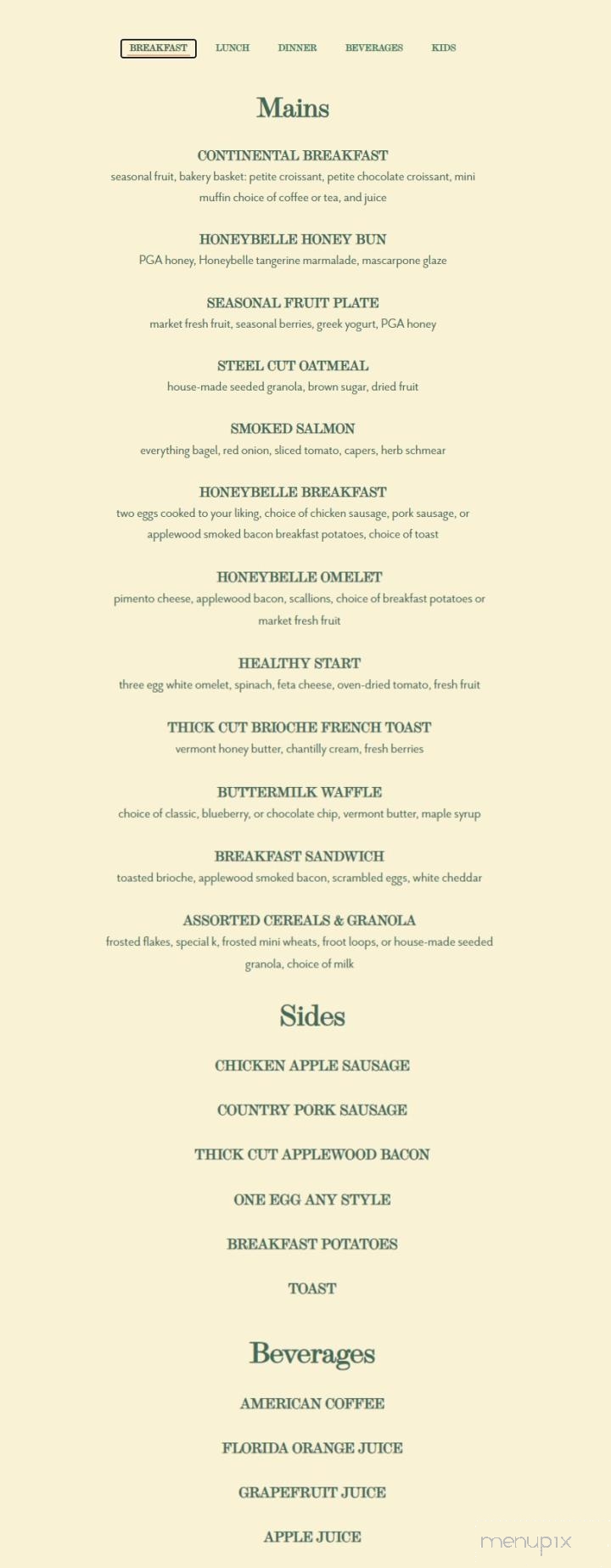 Honeybelle - Palm Beach Gardens, FL menu_pic