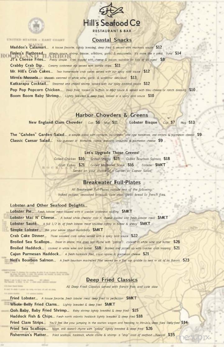 Hill's Seafood Co. - Rockland, ME menu_pic