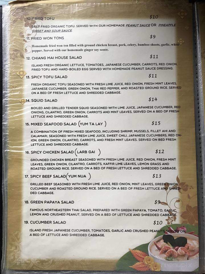 New Chiang Mai Thai Cuisine - Hilo, HI menu_pic