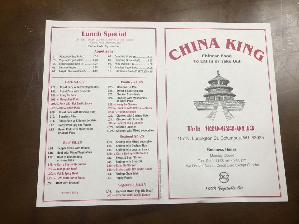 China King - Columbus, WI menu_pic