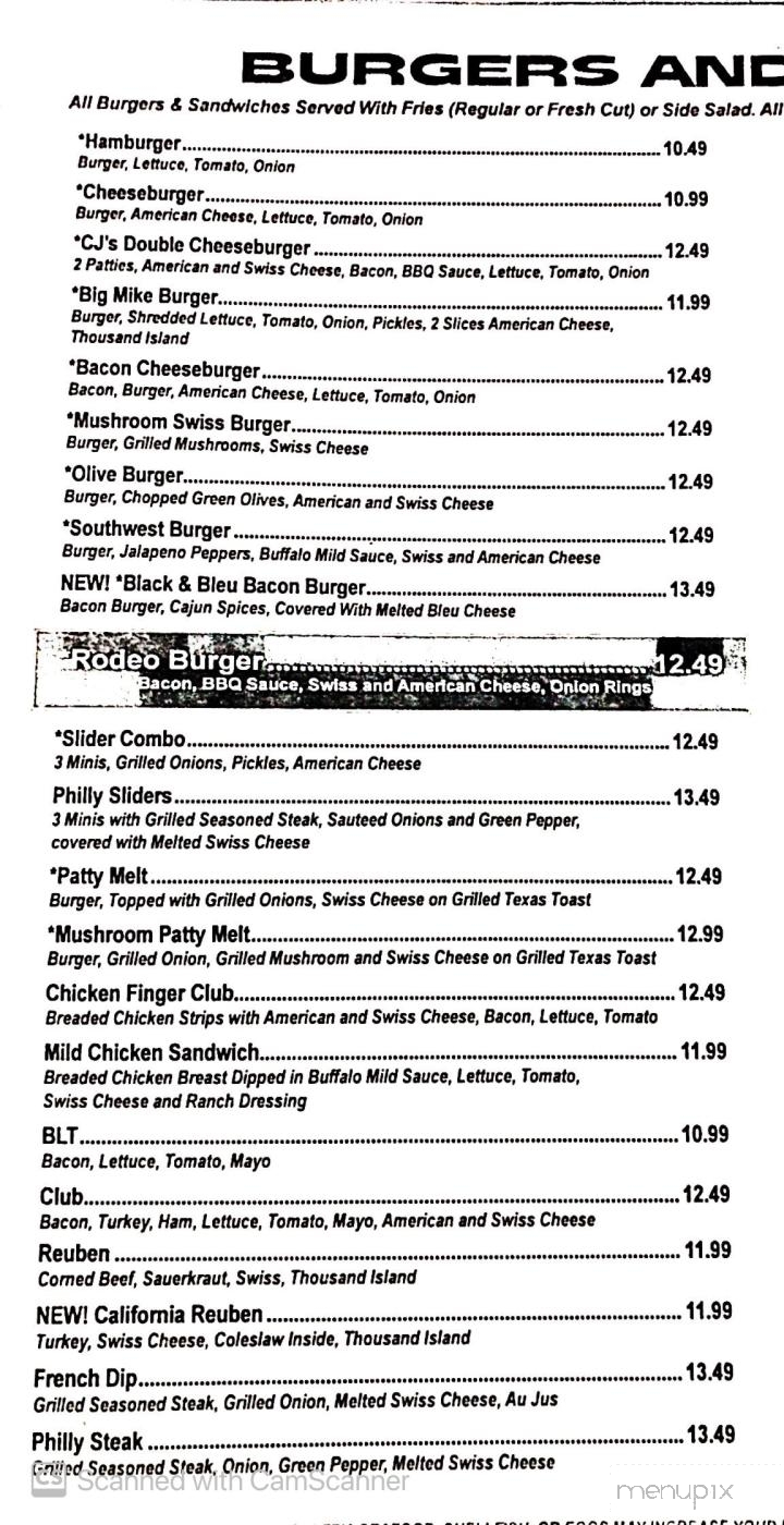 C J's Bar & Grill - Port Huron, MI menu_pic