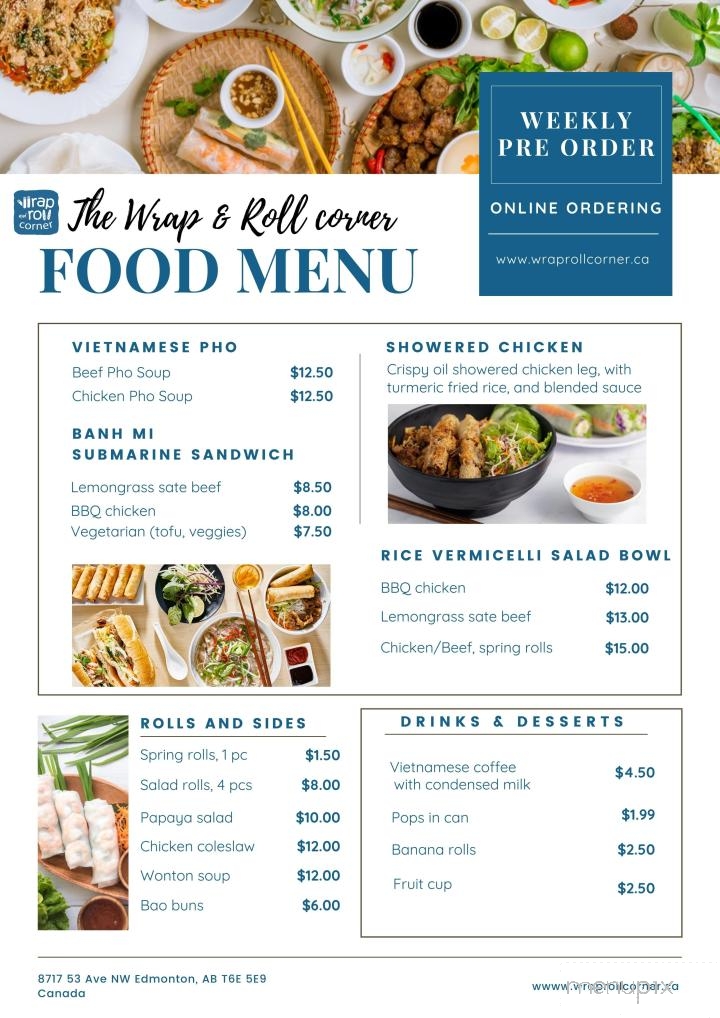 The Wrap & Roll Corner - Edmonton, AB menu_pic