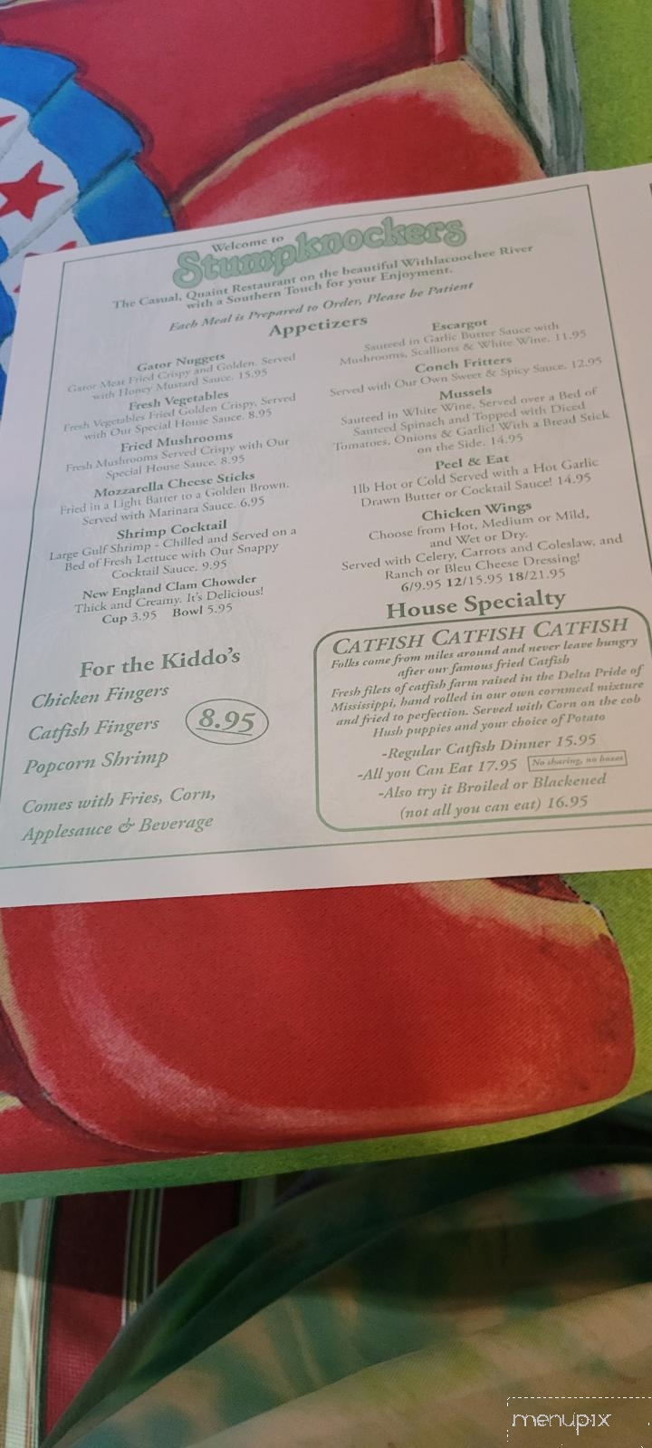 Stumpknockers Restaurant - Dunnellon, FL menu_pic