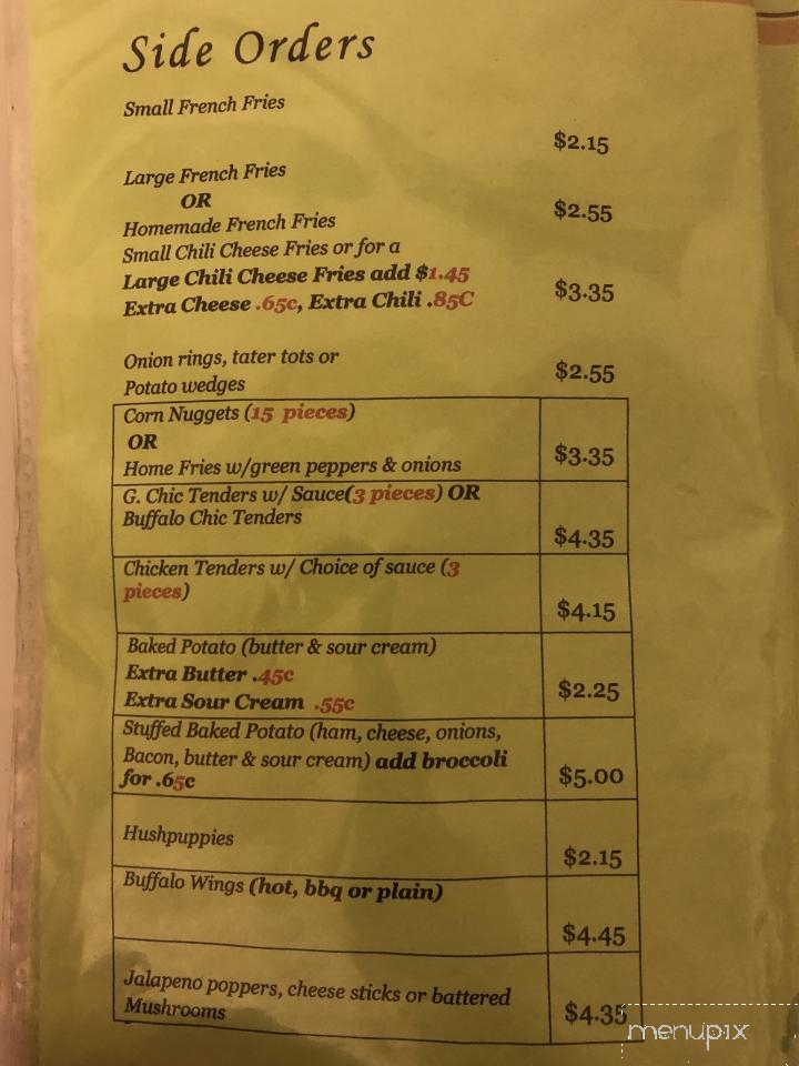 Menu of Mac's Grill in Cherryville, NC 28021