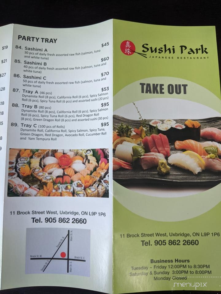 Sushi Park - Uxbridge, ON menu_pic
