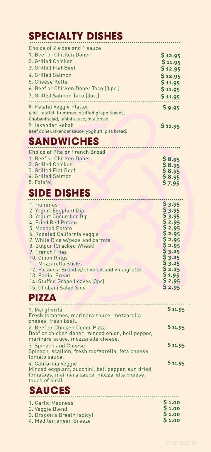 The Kitchen at Westwood - Los Angeles, CA menu_pic
