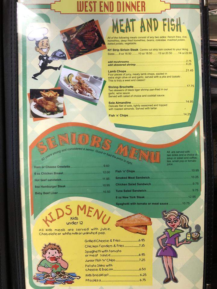 West End Diner - Hamilton, ON menu_pic