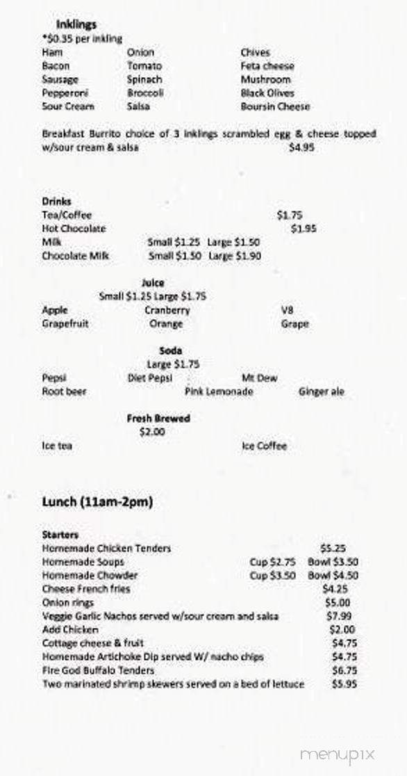 School House Cafe - Warner, NH menu_pic