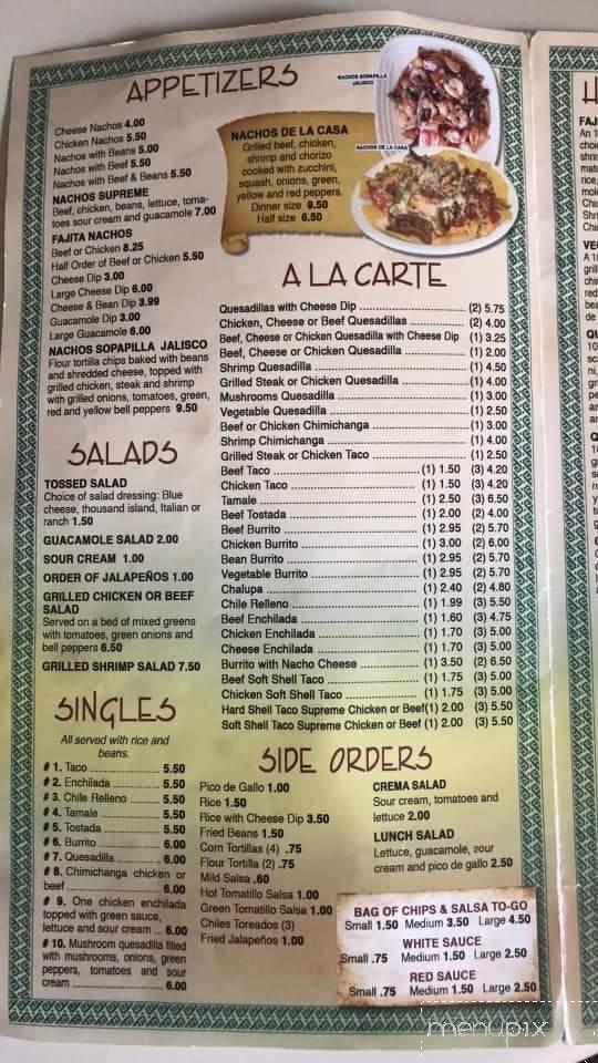 Garcia's Mexican Restaurant - Morgantown, KY menu_pic