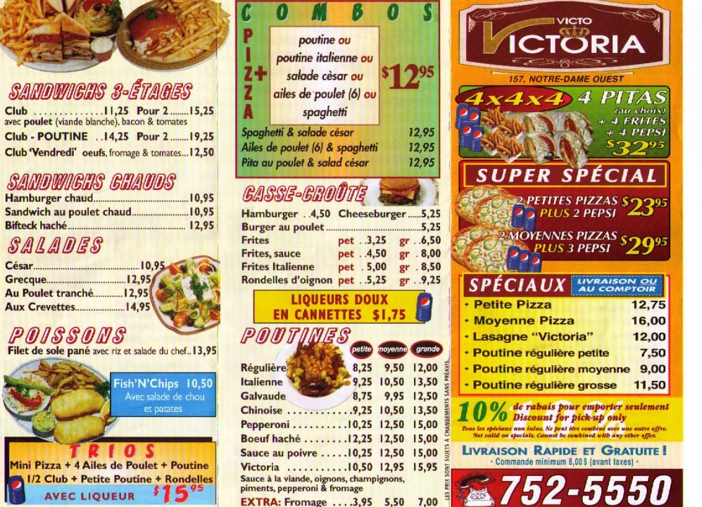 Restaurant Victo Victoria - Victoriaville, QC menu_pic