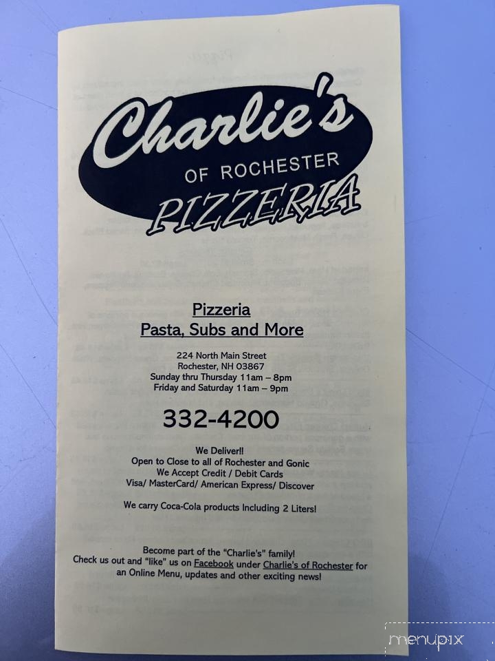 Charlies-Rochester Pizza - Rochester, NH