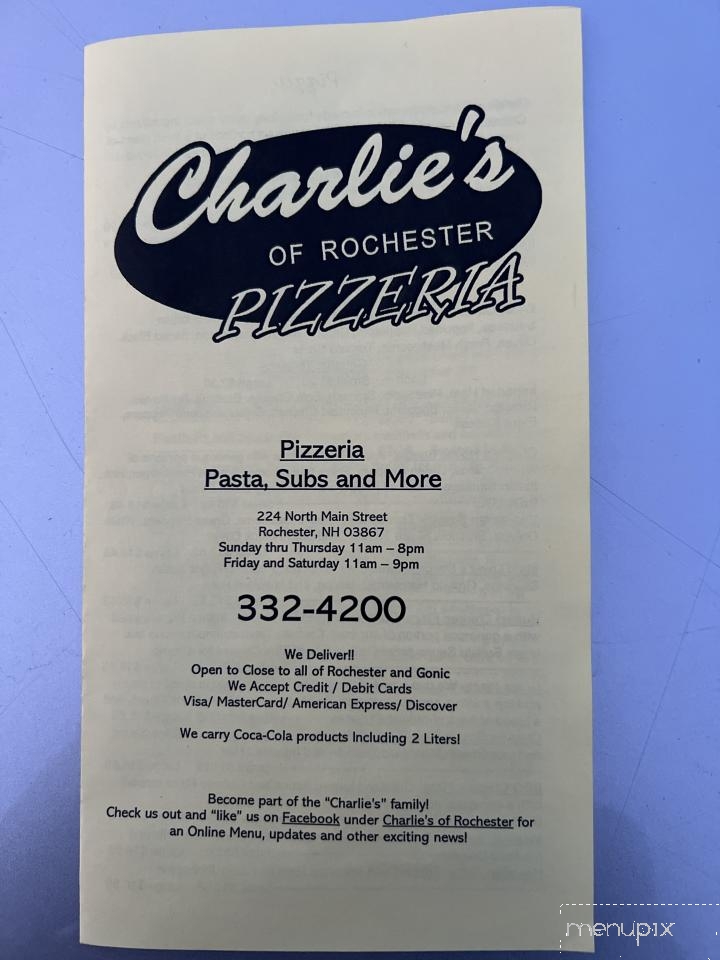 Charlies-Rochester Pizza - Rochester, NH menu_pic