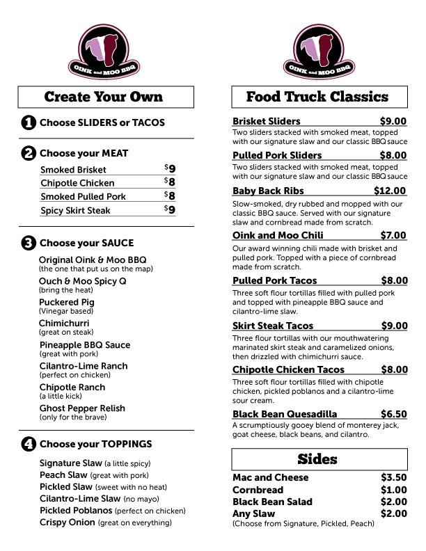 Oink and Moo BBQ - Florham Park, NJ menu_pic