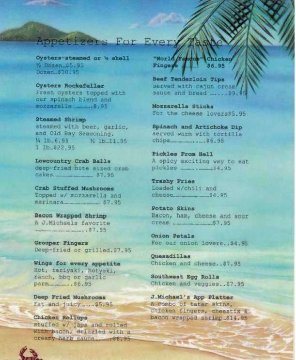 J Michael's Grill & Raw Bar - Florence, SC menu_pic