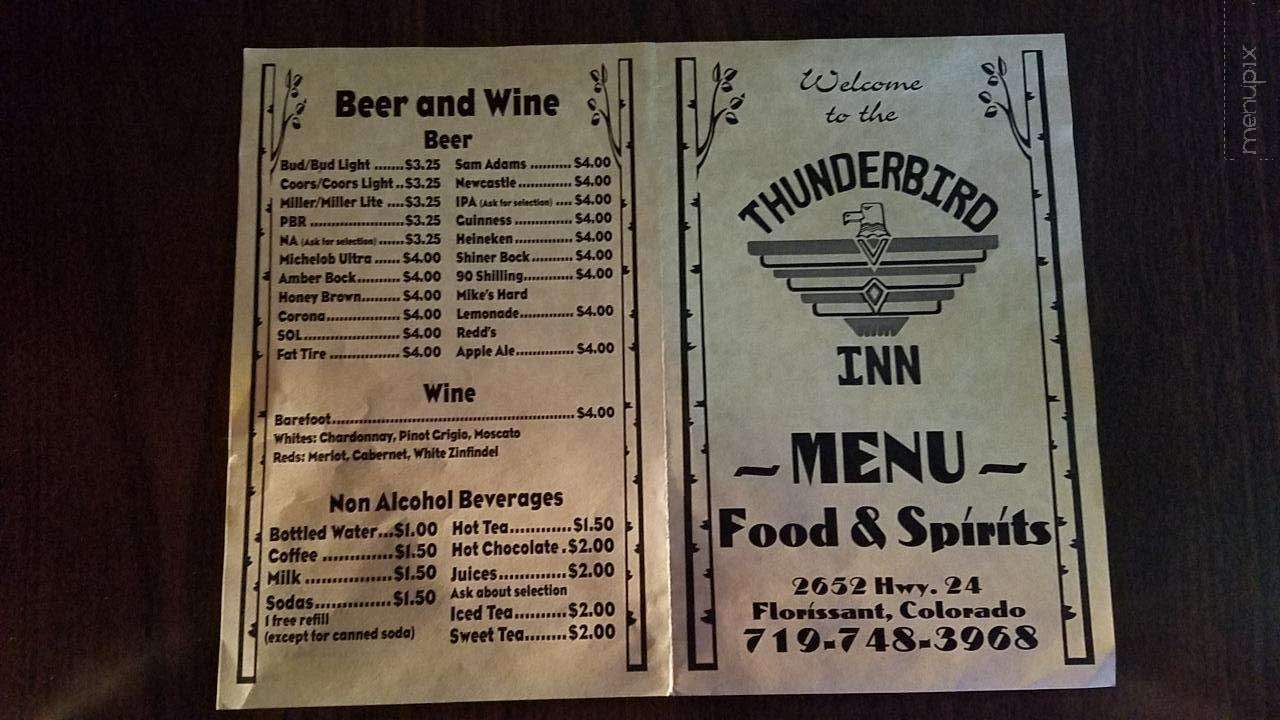 Thunderbird Inn - Florissant, CO menu_pic