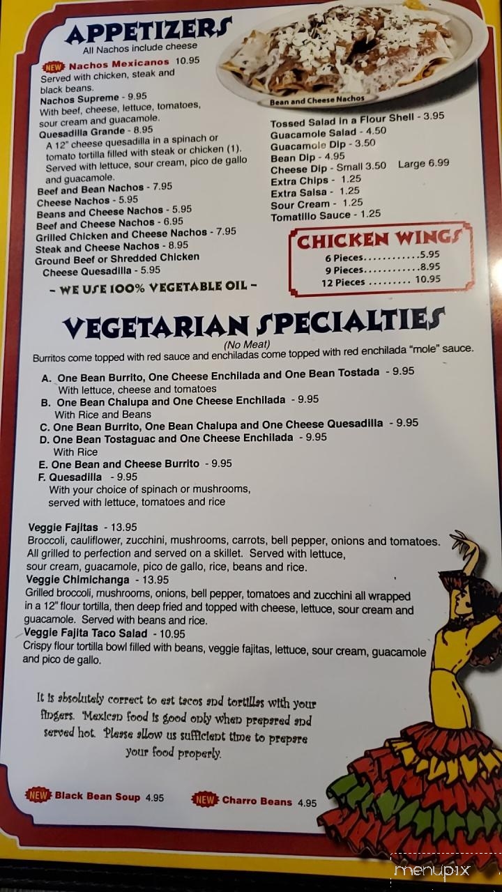 Menu of La Fiesta Mexican Restaurant in Canton, IL 61520