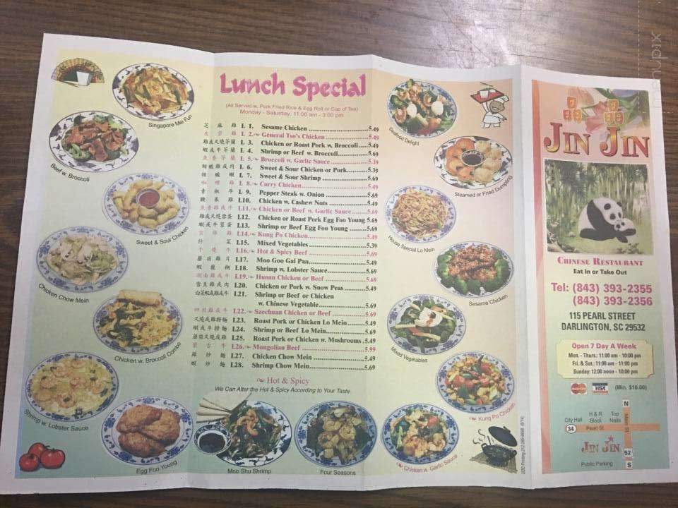Jin Jin - Darlington, SC menu_pic