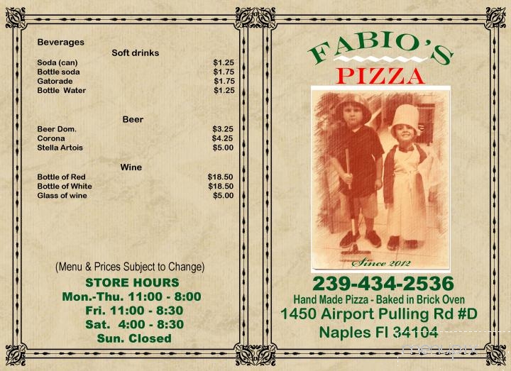Fabio's Pizza - Naples, FL menu_pic