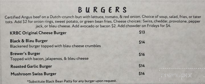 Kootenai River Brewing Company - Bonners Ferry, ID menu_pic