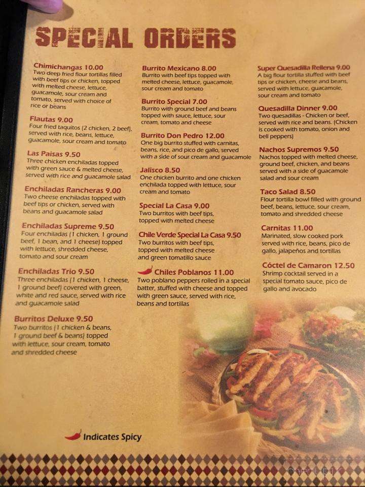 Azteca Mexican Grill - Camillus, NY menu_pic