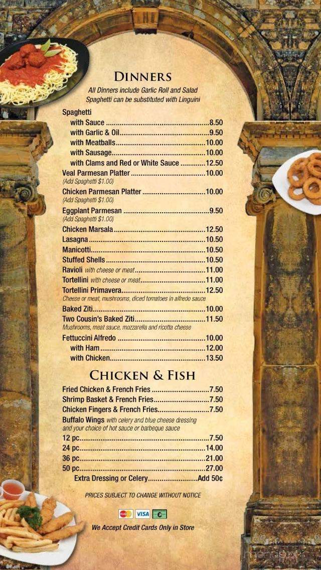 Two Cousins Pizza - Millersville, PA menu_pic