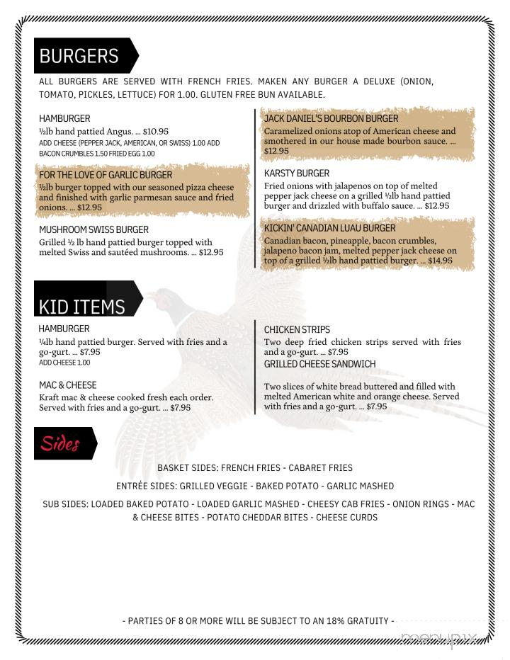 Cabaret - Carthage, SD menu_pic