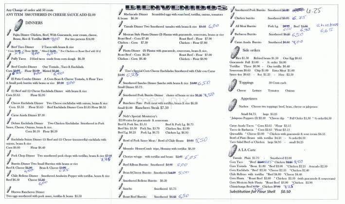 El Patio Restaurant - Wichita, KS menu_pic
