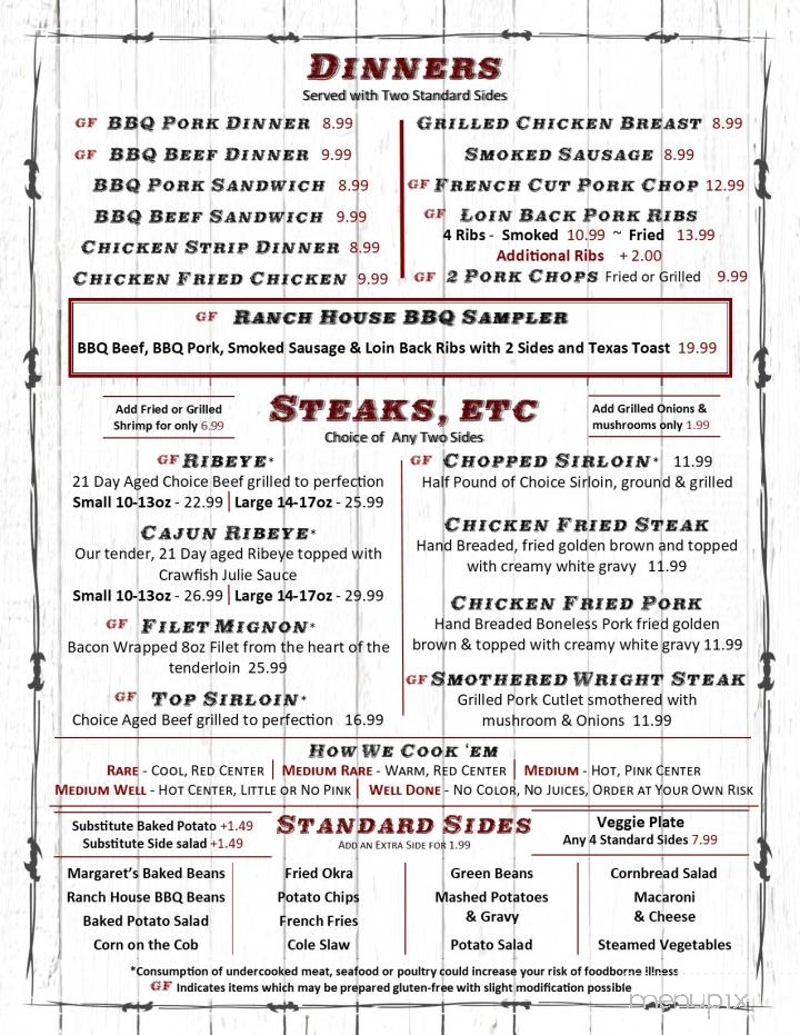 Wright's Ranch House-Sheridan - Sheridan, AR menu_pic