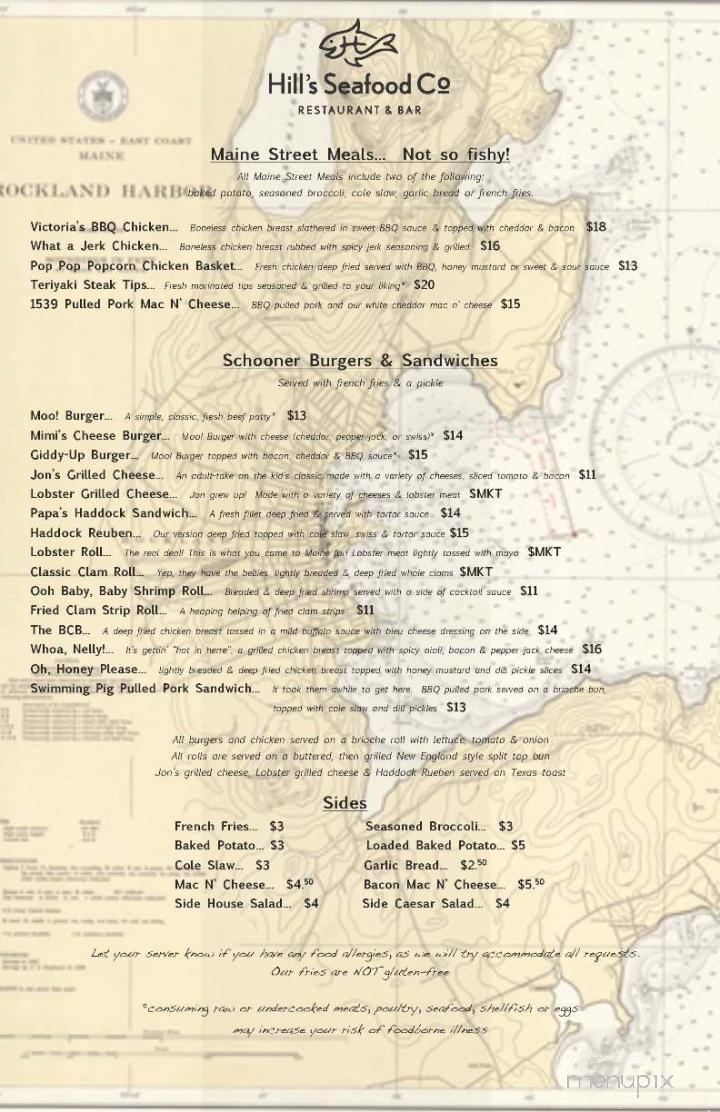 Hill's Seafood Co. - Rockland, ME menu_pic