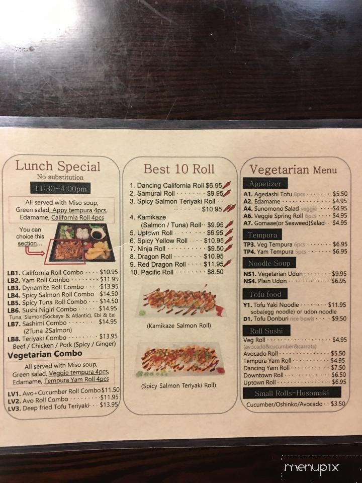Samurai Sushi & Teriyaki - Parksville, BC menu_pic