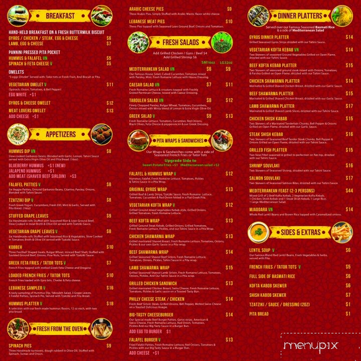 Lebanon Restaurant & Cafe - Spokane, WA menu_pic