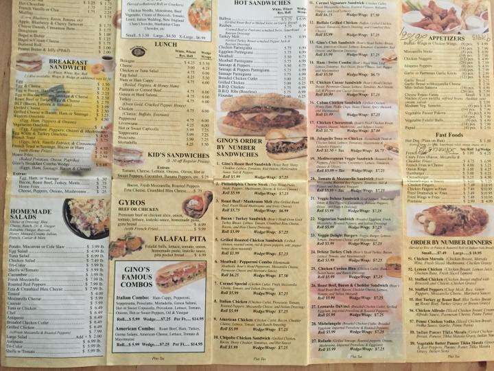 Gino's Deli & Pizza - Carmel, NY menu_pic