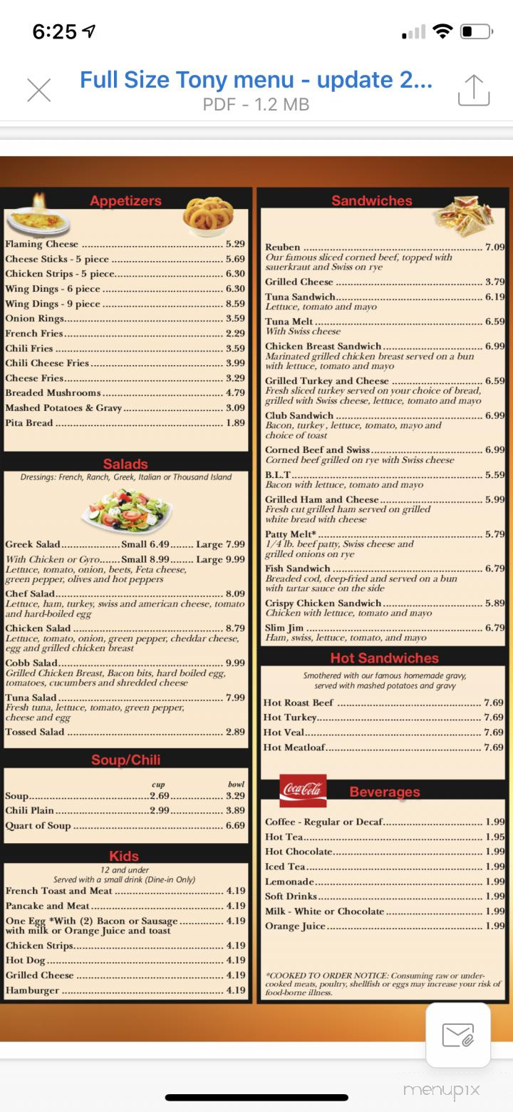 Tony's Coney Island & Grill - Huron Charter Township, MI menu_pic