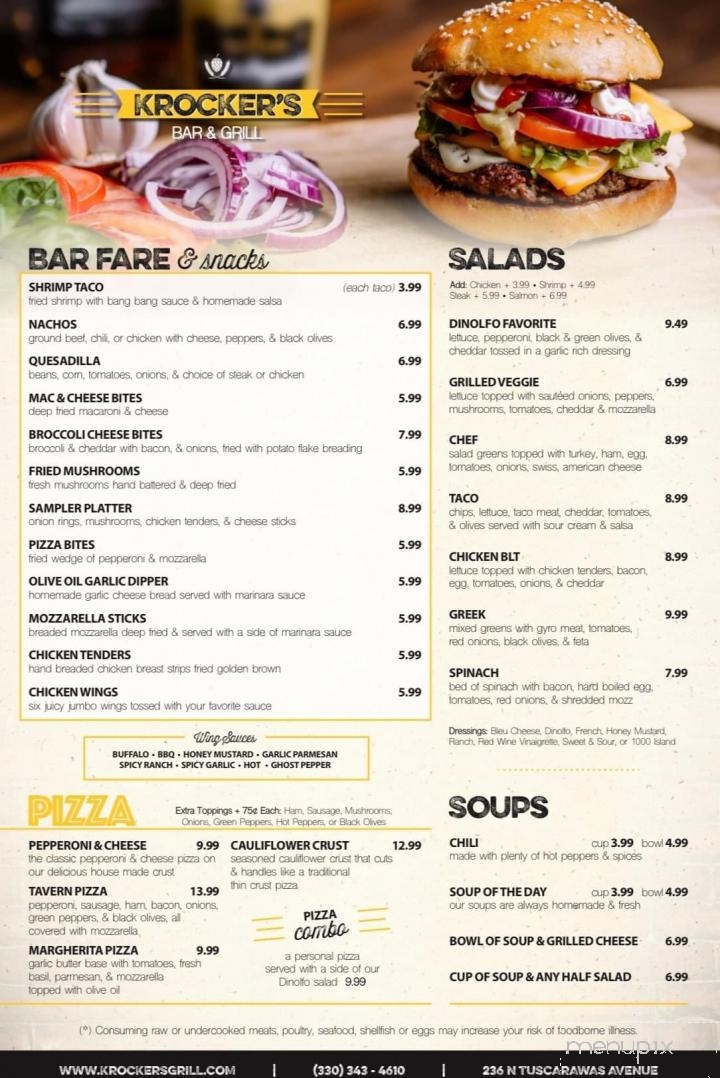 Krocker's Bar & Grille - Dover, OH menu_pic