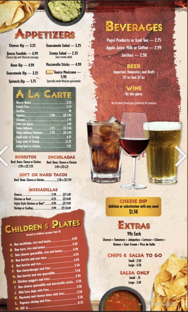 El Campestre - Chilhowie, VA menu_pic