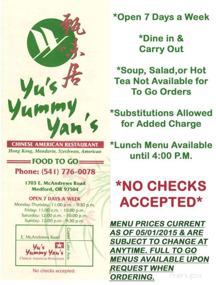 Yummy Yans Chinese Restaurant - Medford, OR