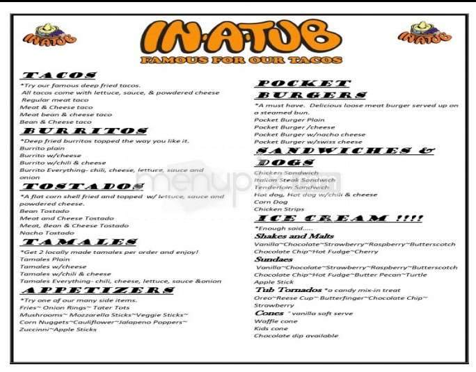 In-A-Tub - Kansas City, MO menu_pic
