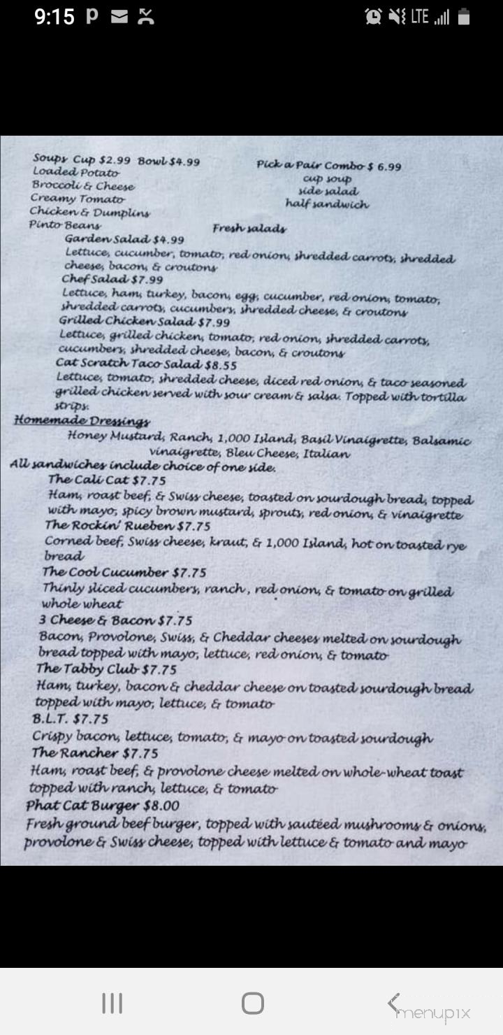 The Phat Cat Cafe - Greeneville, TN menu_pic