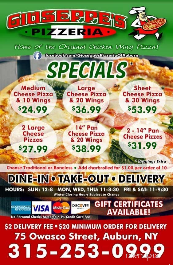 Giuseppe's Pizza - Auburn, NY menu_pic